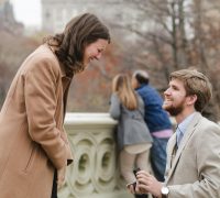 nyc proposal photography on central park bridge