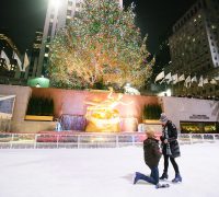 nyc proposal photography at Rockefeller ice skating rink